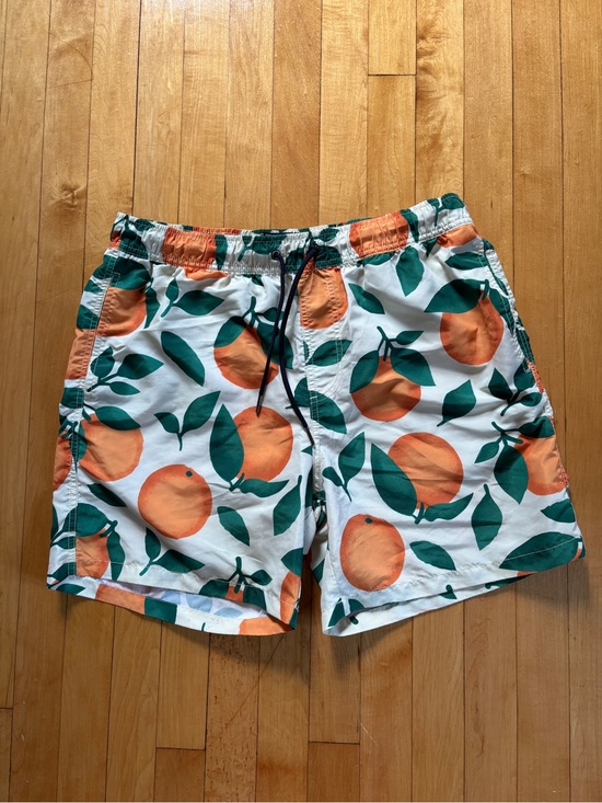 Coast Clothing Co. Other - Orange Fruit Print Men’s XL 6” Bathing Suit Swim Trunks Beach Shorts Resortwear